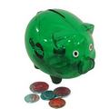4"x 3"x 3 1/2" Green Piggy Bank